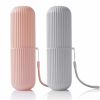 Travel Toothbrush Case and Carrier;  2-4 Pack Portable Business Trips Wash Cup Holder Organizer for Trips and Daily Use (Green+Pink)