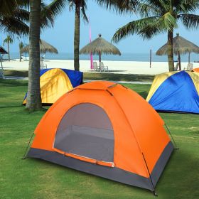 1-Person Waterproof Camping Dome Tent Automatic Pop Up Quick Shelter Outdoor Hiking Orange (Color: as pic)