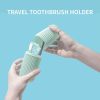 Travel Toothbrush Case and Carrier;  2-4 Pack Portable Business Trips Wash Cup Holder Organizer for Trips and Daily Use (Green+Pink)