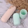 Travel Toothbrush Case and Carrier;  2-4 Pack Portable Business Trips Wash Cup Holder Organizer for Trips and Daily Use (Green+Pink)