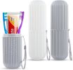 Travel Toothbrush Case and Carrier;  2-4 Pack Portable Business Trips Wash Cup Holder Organizer for Trips and Daily Use (Green+Pink)